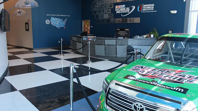 Interstate Batteries branded car at NASCAR Technical Institute
