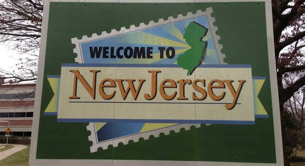 Welcome to New Jersey state sign